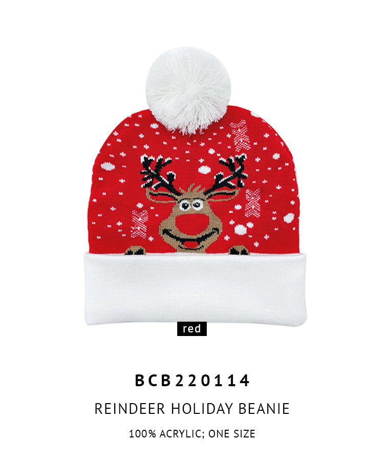 Reindeer Holiday Beanie