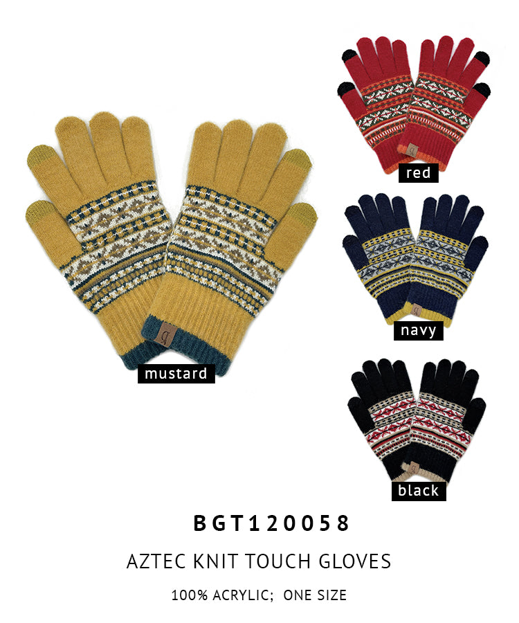 Shop for KW Fashion Aztec Knit Touch Gloves at doeverythinginloveny.com wholesale fashion accessories