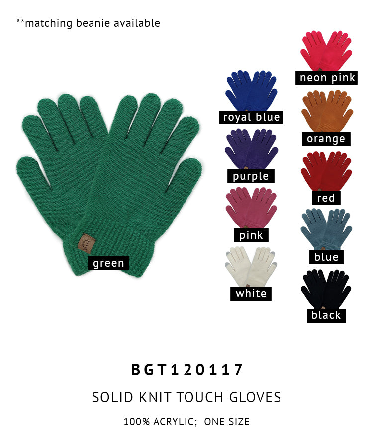 Solid Knit Touch Gloves