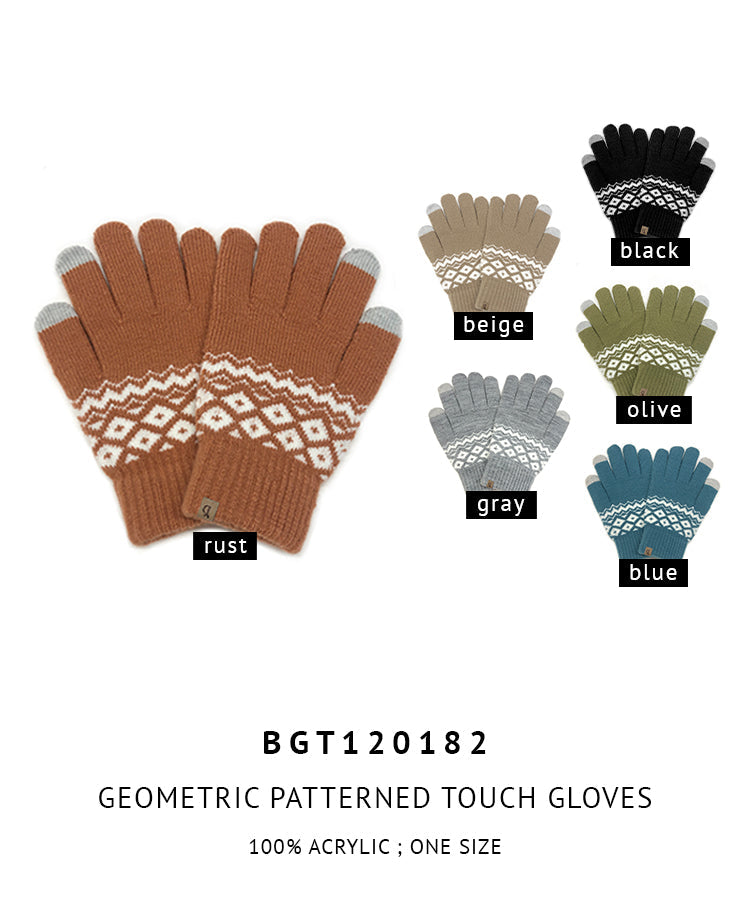 Geometric Patterned Touch Gloves