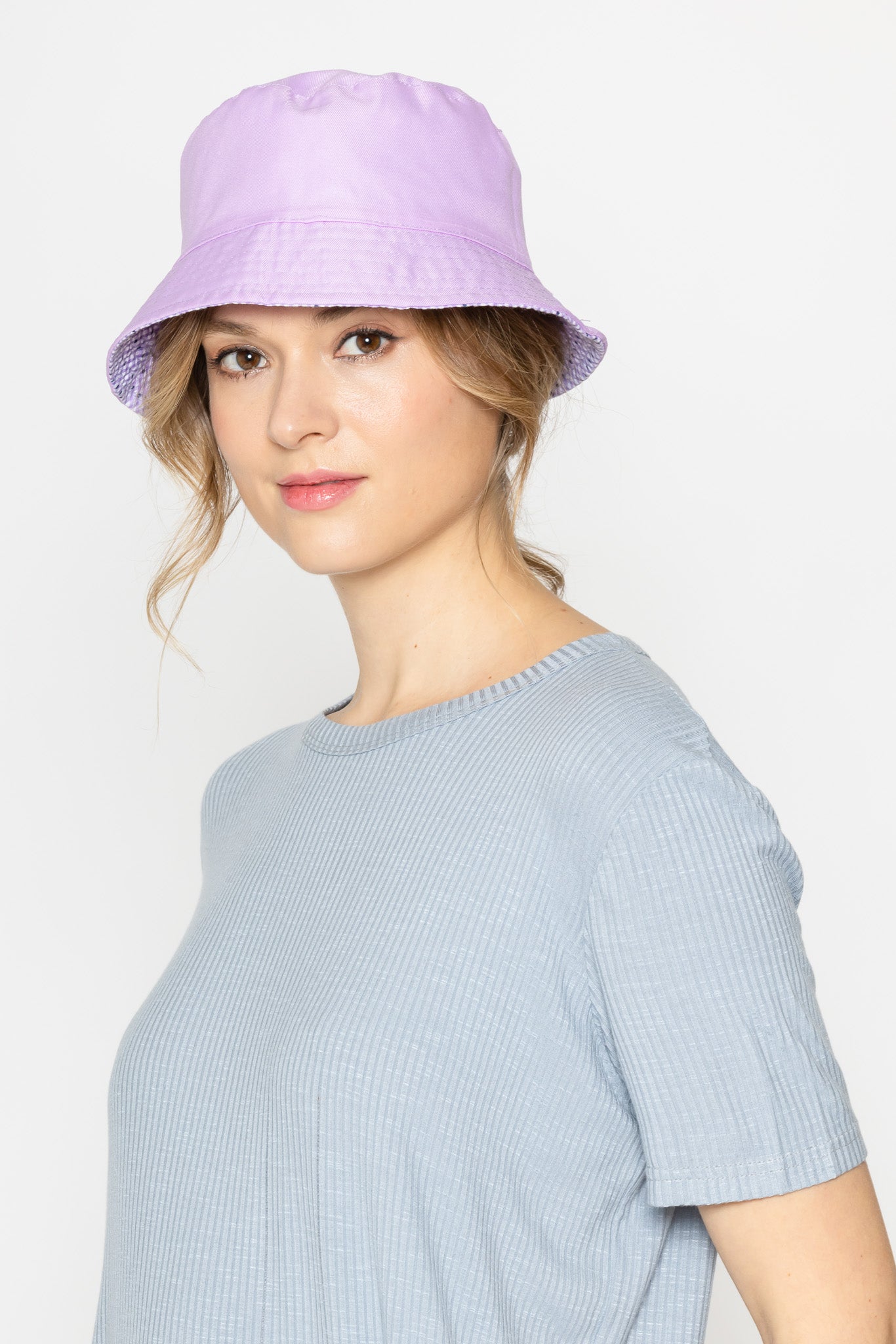 Reversible Gingham Polka Dot Bucket Hat