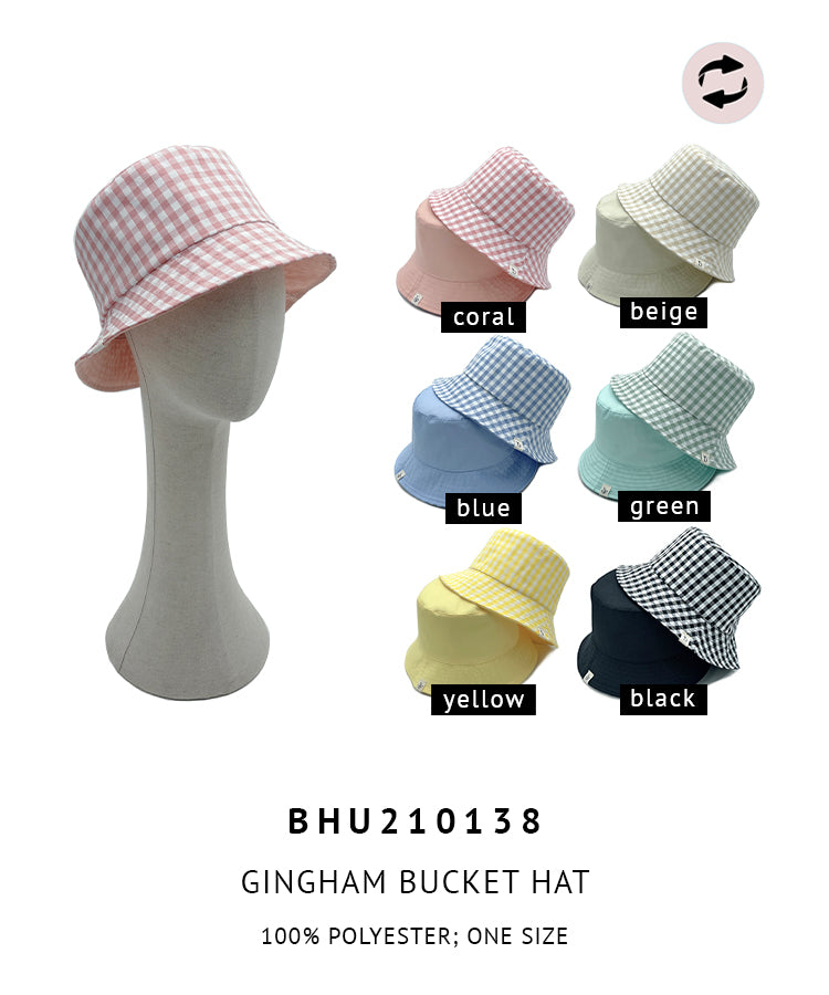 Reversible Gingham Bucket Hat