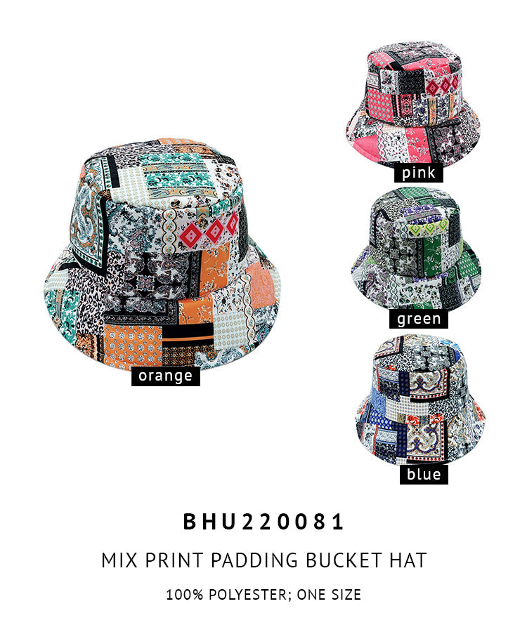 Mix Print Patch Bucket Hat