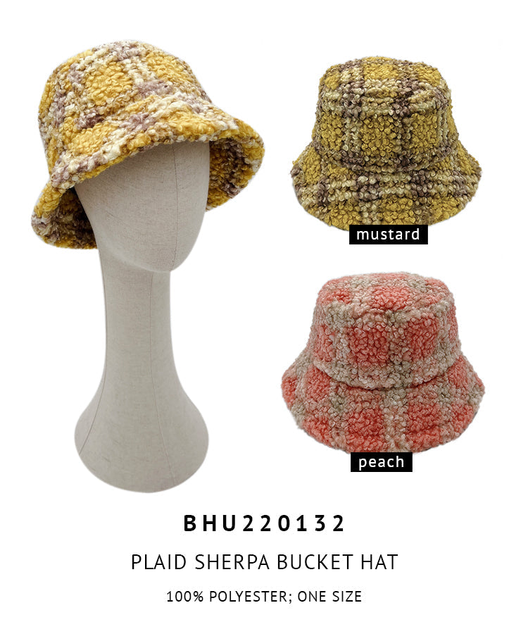 Plaid Sherpa Bucket Hat