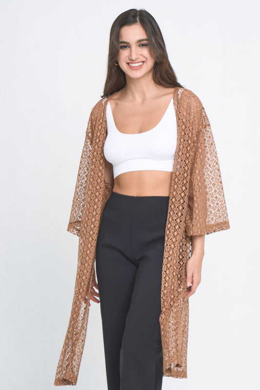 Long Mesh Cardigan