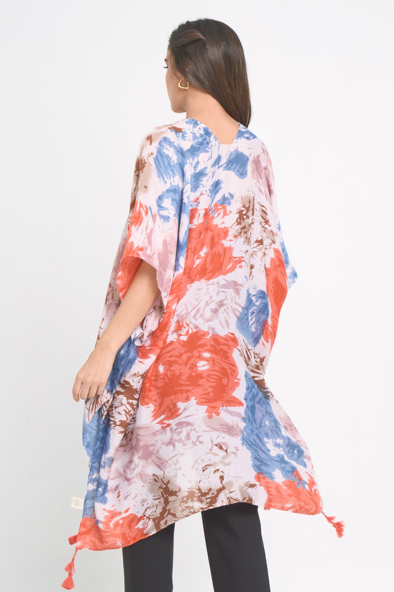 Watercolor Floral Print Kimono