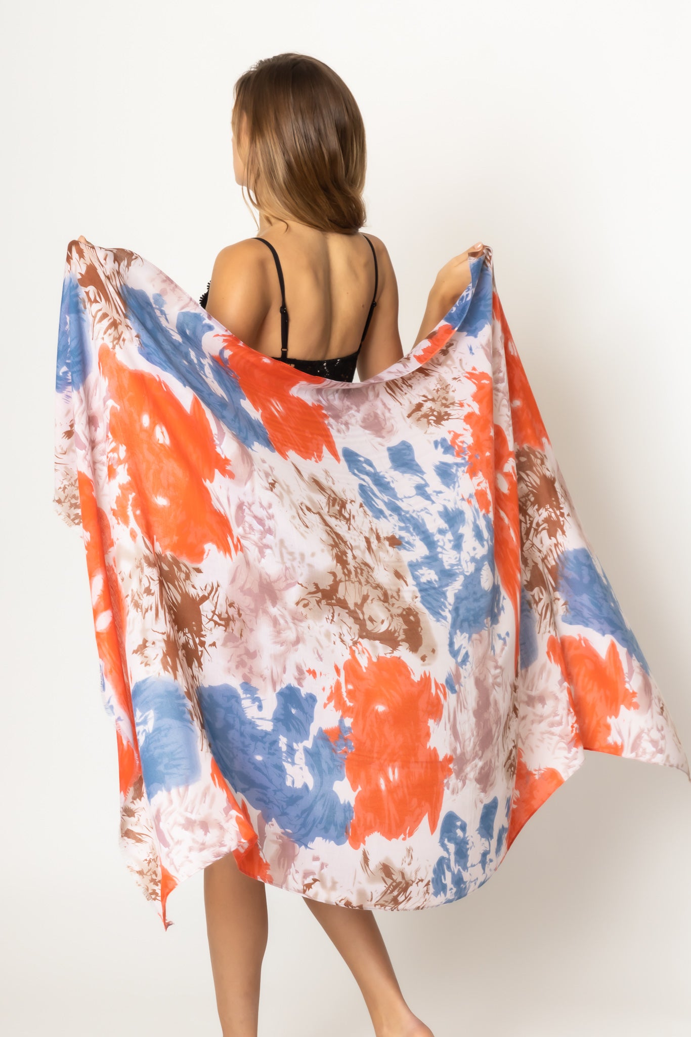 Watercolor Floral Print Scarf