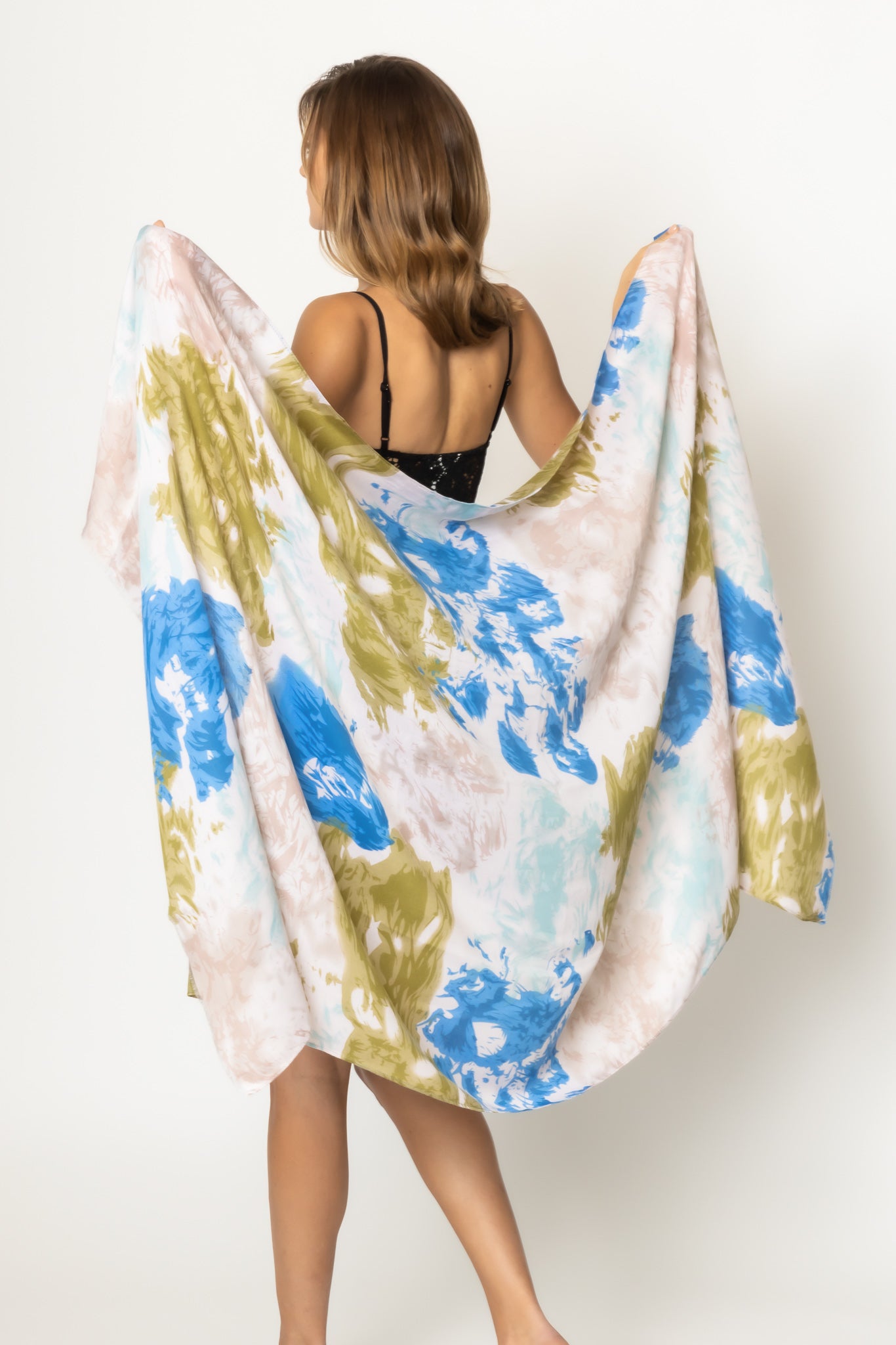 Watercolor Floral Print Scarf