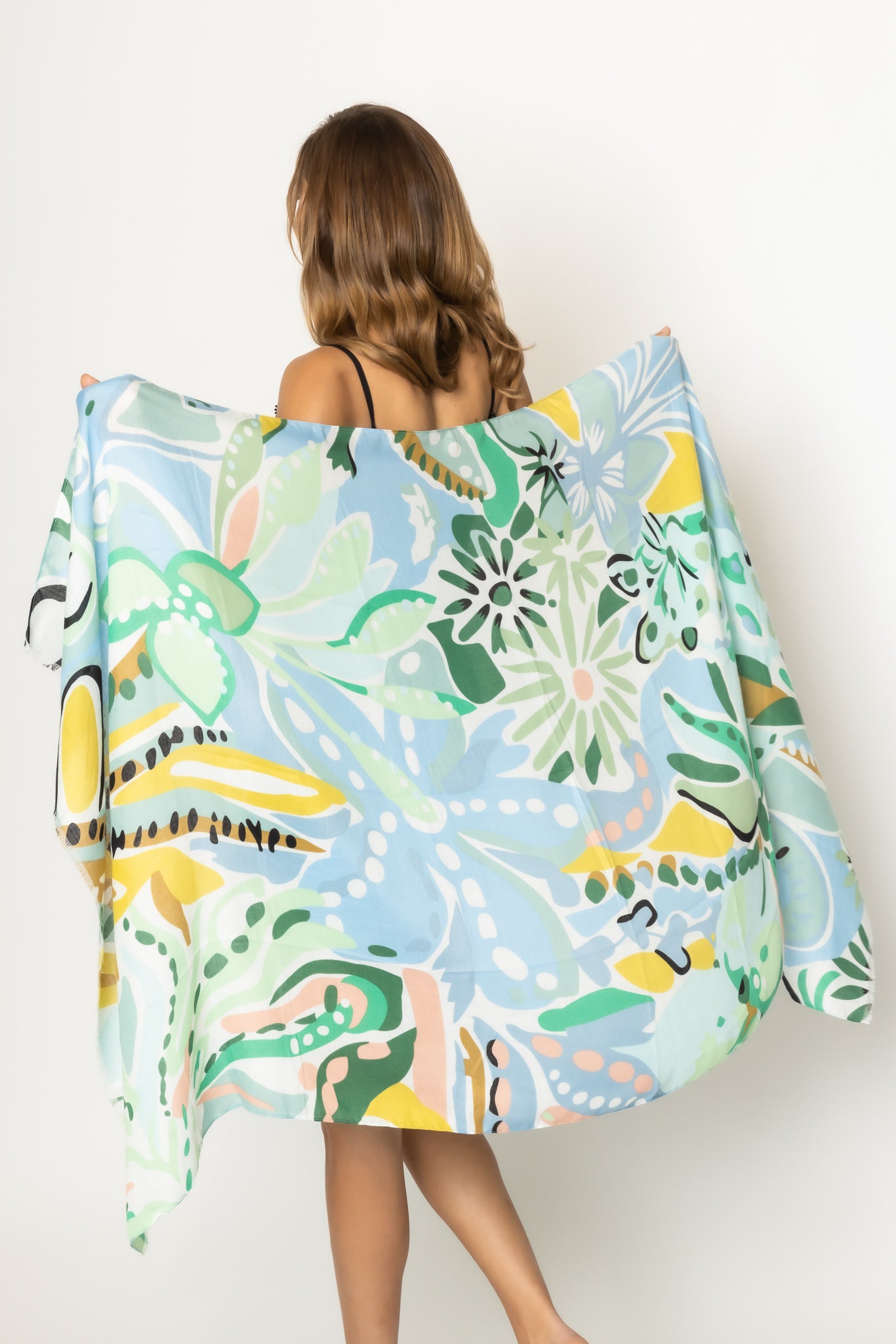 Tropical Floral Print Scarf