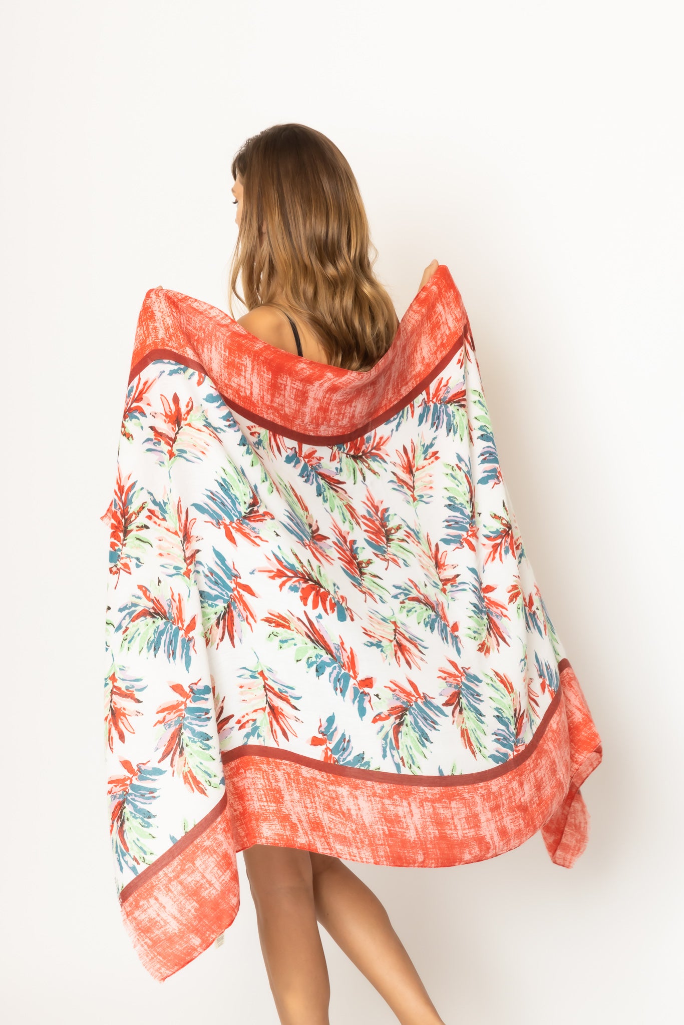 Palm Leaf Print Scarf