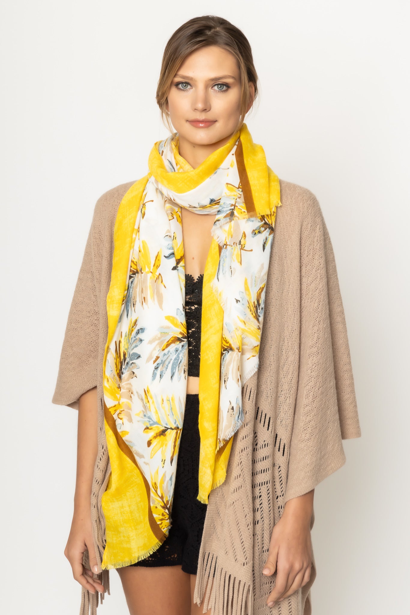 Palm Leaf Print Scarf