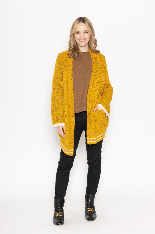 Speckled Varsity Cardigan With Pocket