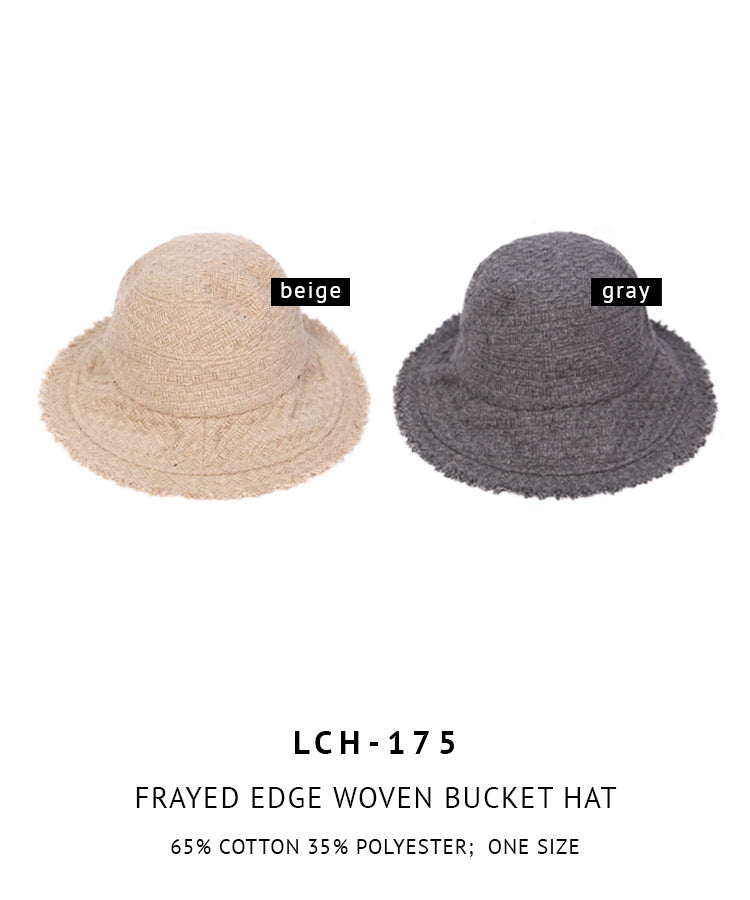 Frayed Edge Woven Bucket Hat