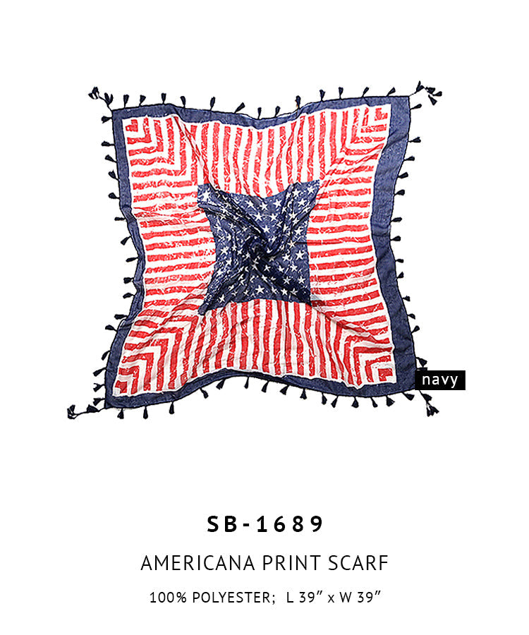 Shop for KW Fashion American print scarf at doeverythinginloveny.com wholesale fashion accessories