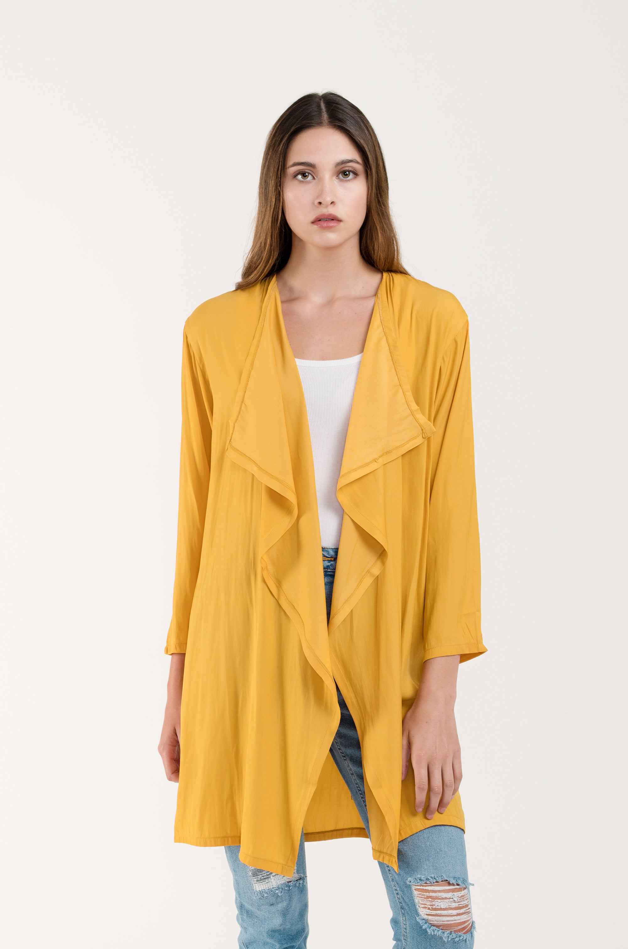 Mustard waterfall cardigan hotsell