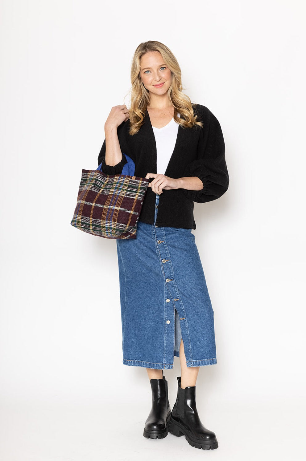 Shop for KW Fashion Large Plaid Tote Bag at doeverythinginloveny.com wholesale fashion accessories