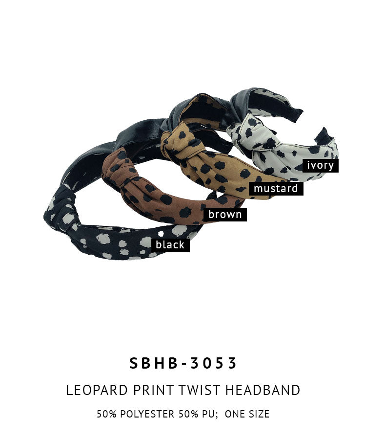 Leopard Print Twist Headband