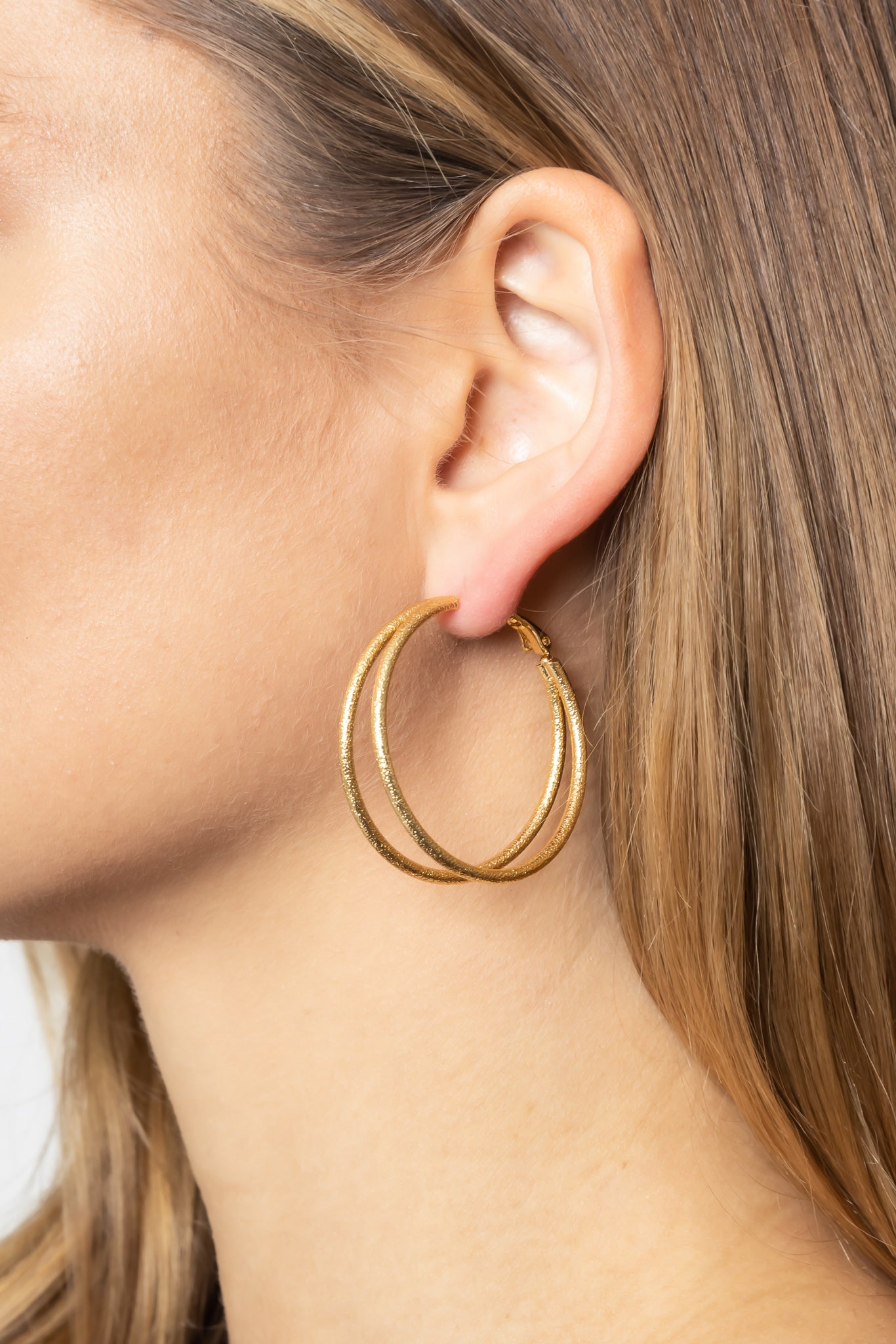 14K Gold Dipped Omega Closure Hoop