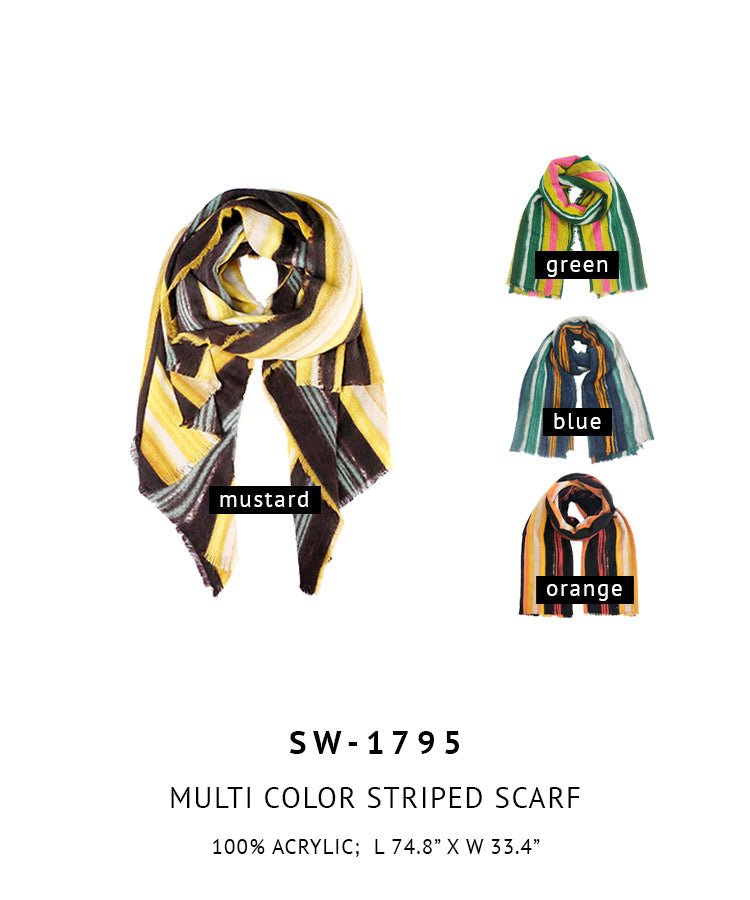 Multi Color Striped Scarf