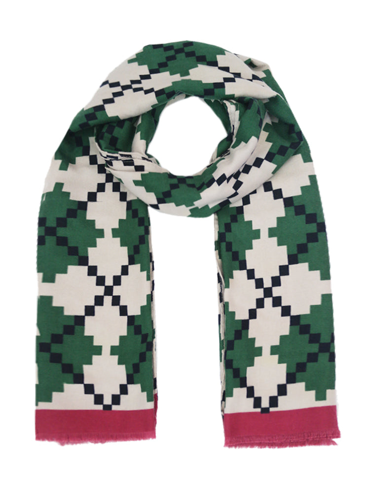 Shop for KW Fashion Big Pixel Argyle Print Scarf at doeverythinginloveny.com wholesale fashion accessories