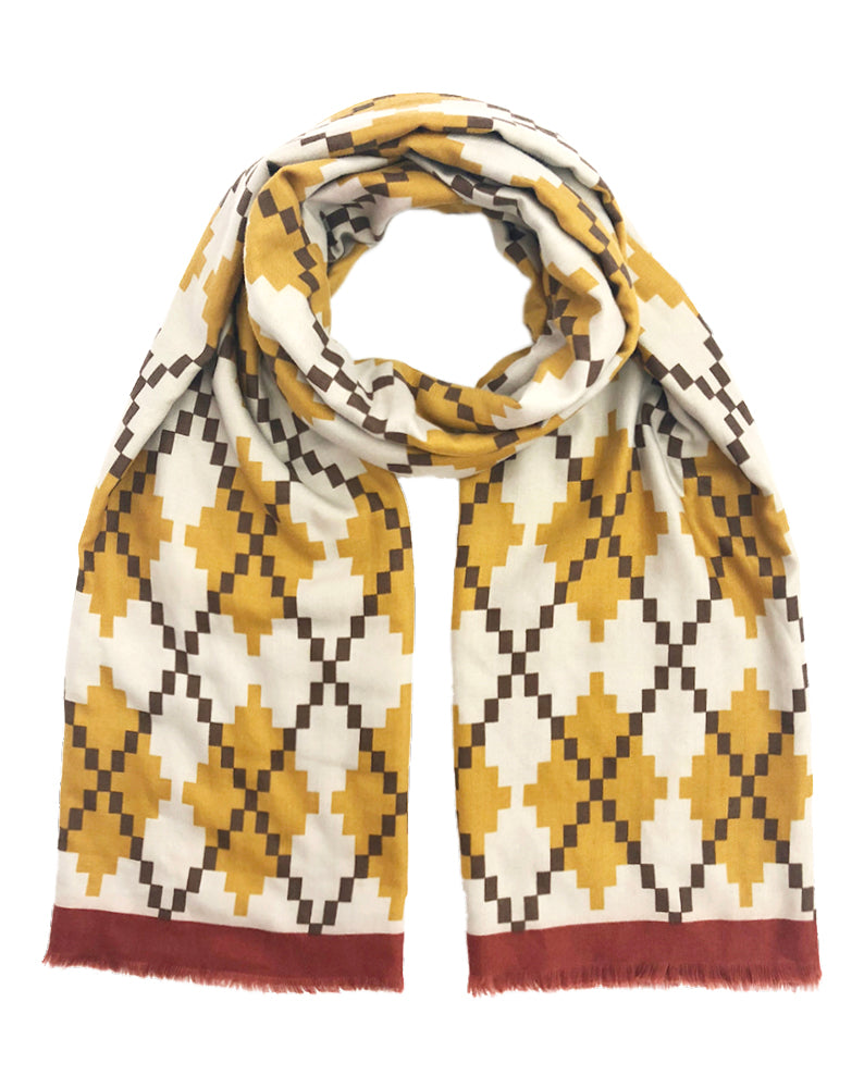 Shop for KW Fashion Big Pixel Argyle Print Scarf at doeverythinginloveny.com wholesale fashion accessories