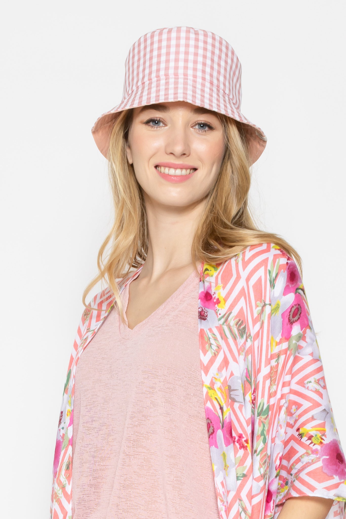 Reversible Gingham Bucket Hat