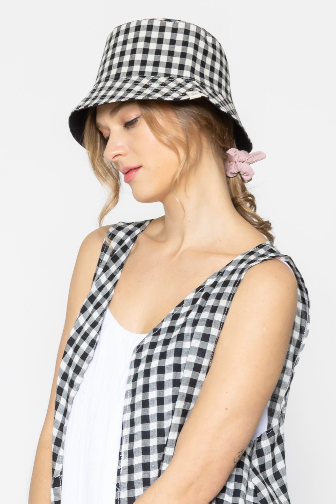 Reversible Gingham Bucket Hat