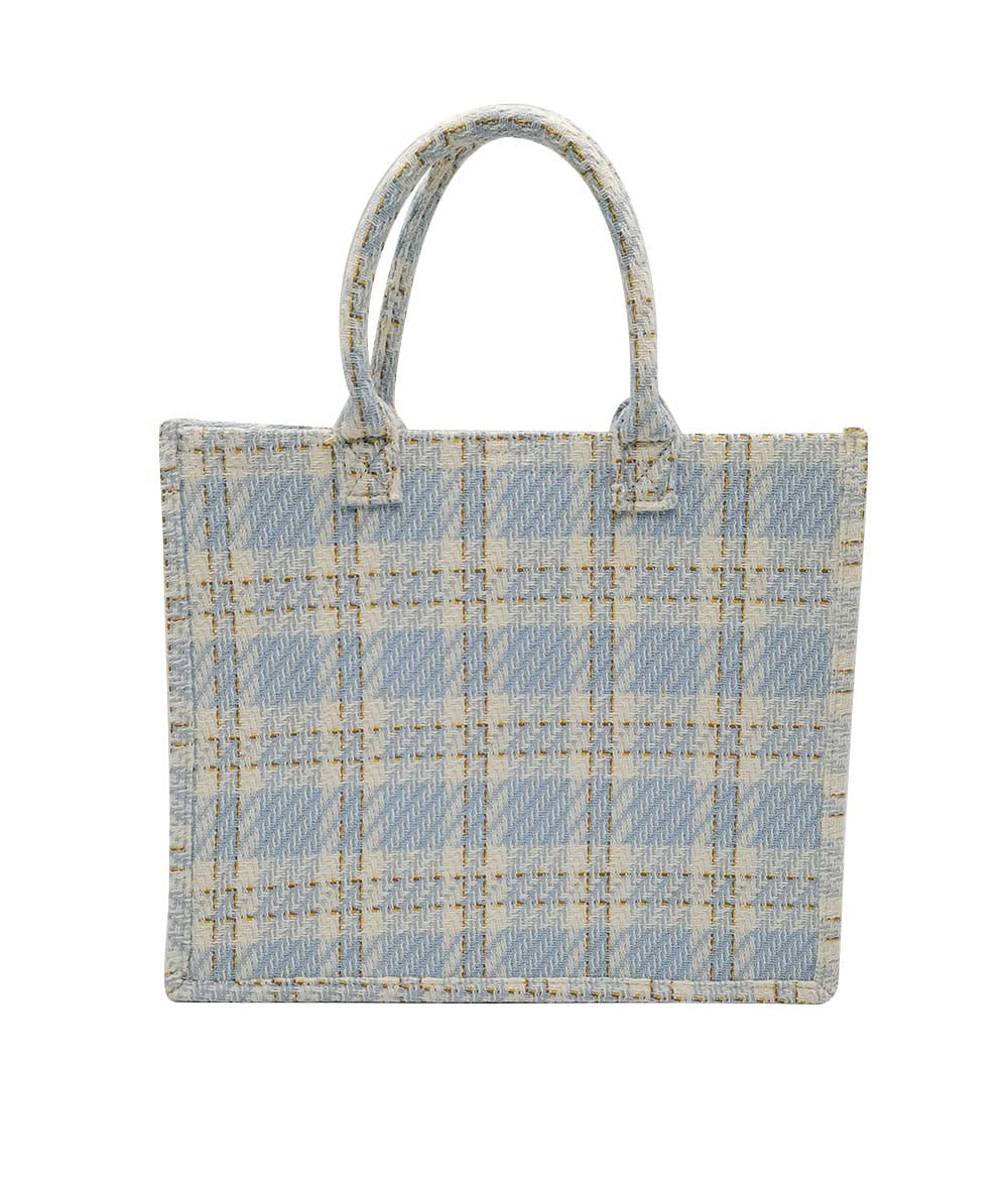 Shop for KW Fashion Plaid Tote Bag at doeverythinginloveny