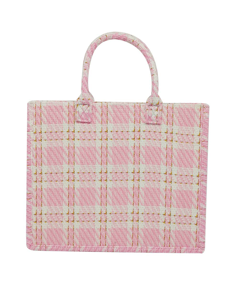 Shop for KW Fashion Plaid Tote Bag at doeverythinginloveny.com wholesale fashion accessories