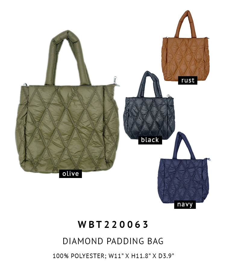 Shop for KW Fashion Diamond Padding Bag at doeverythinginloveny.com wholesale fashion accessories