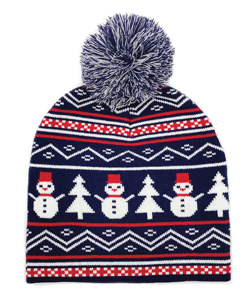 Holiday Snowman Pom Beanie