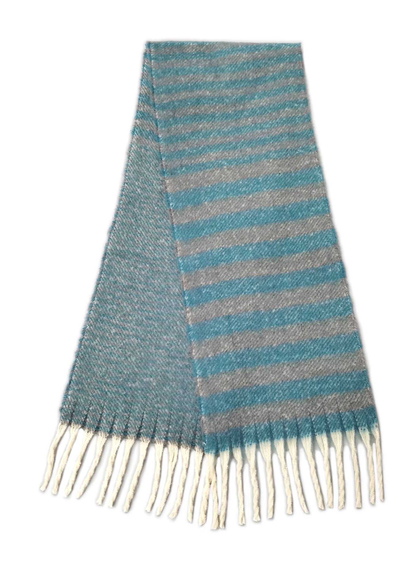 Stripe Cozy Scarf With Fringe