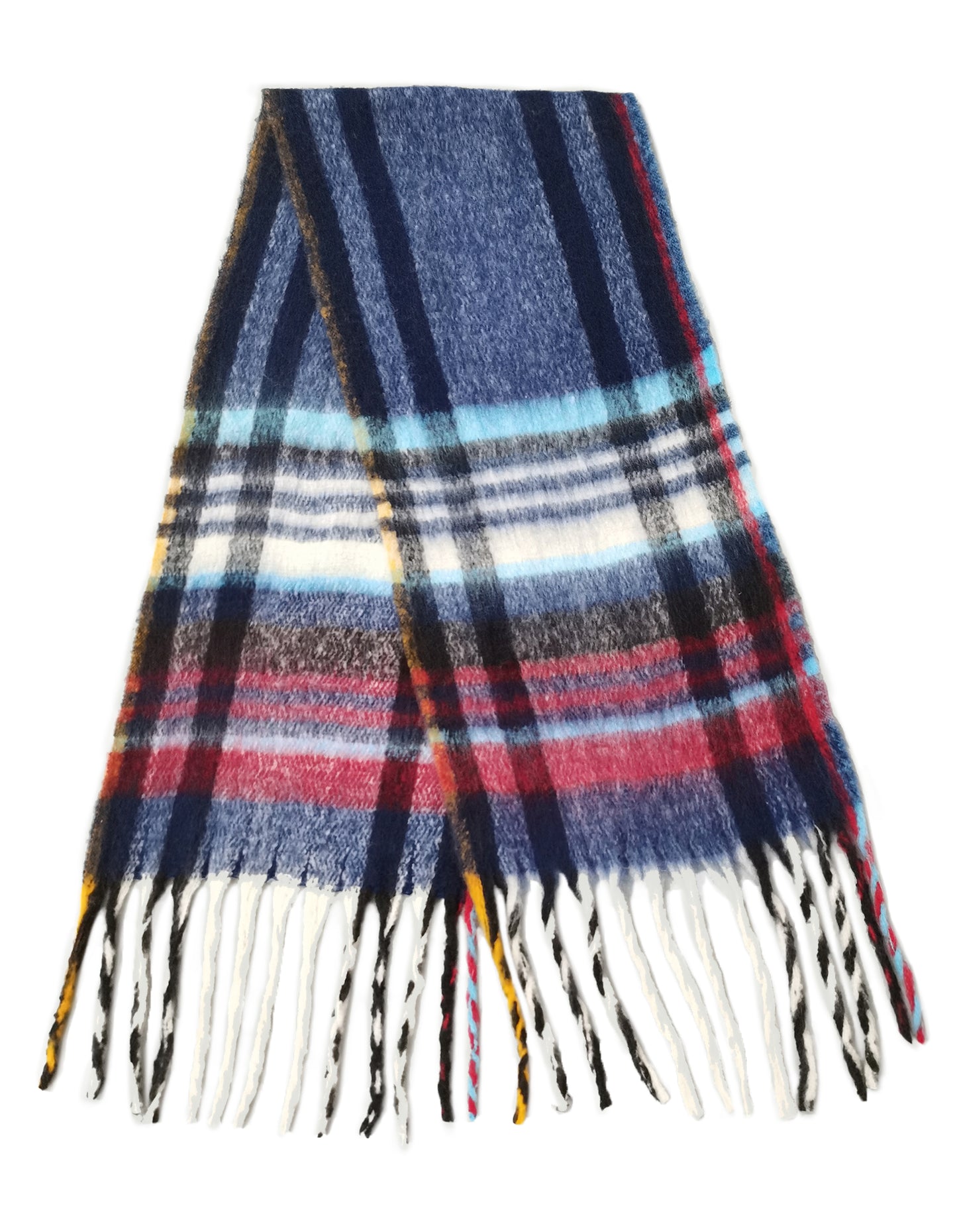 Multi Stripe Cozy Scarf With Fringe