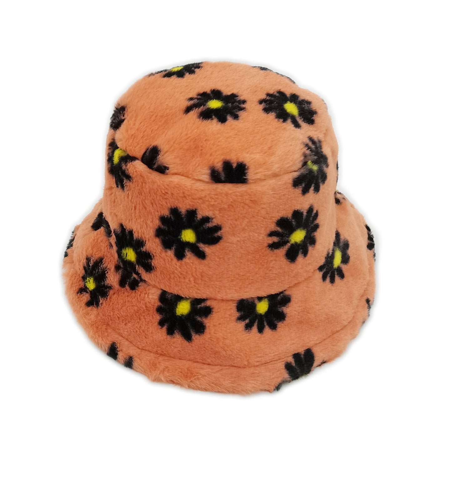 Floral Faux Fur Bucket Hat