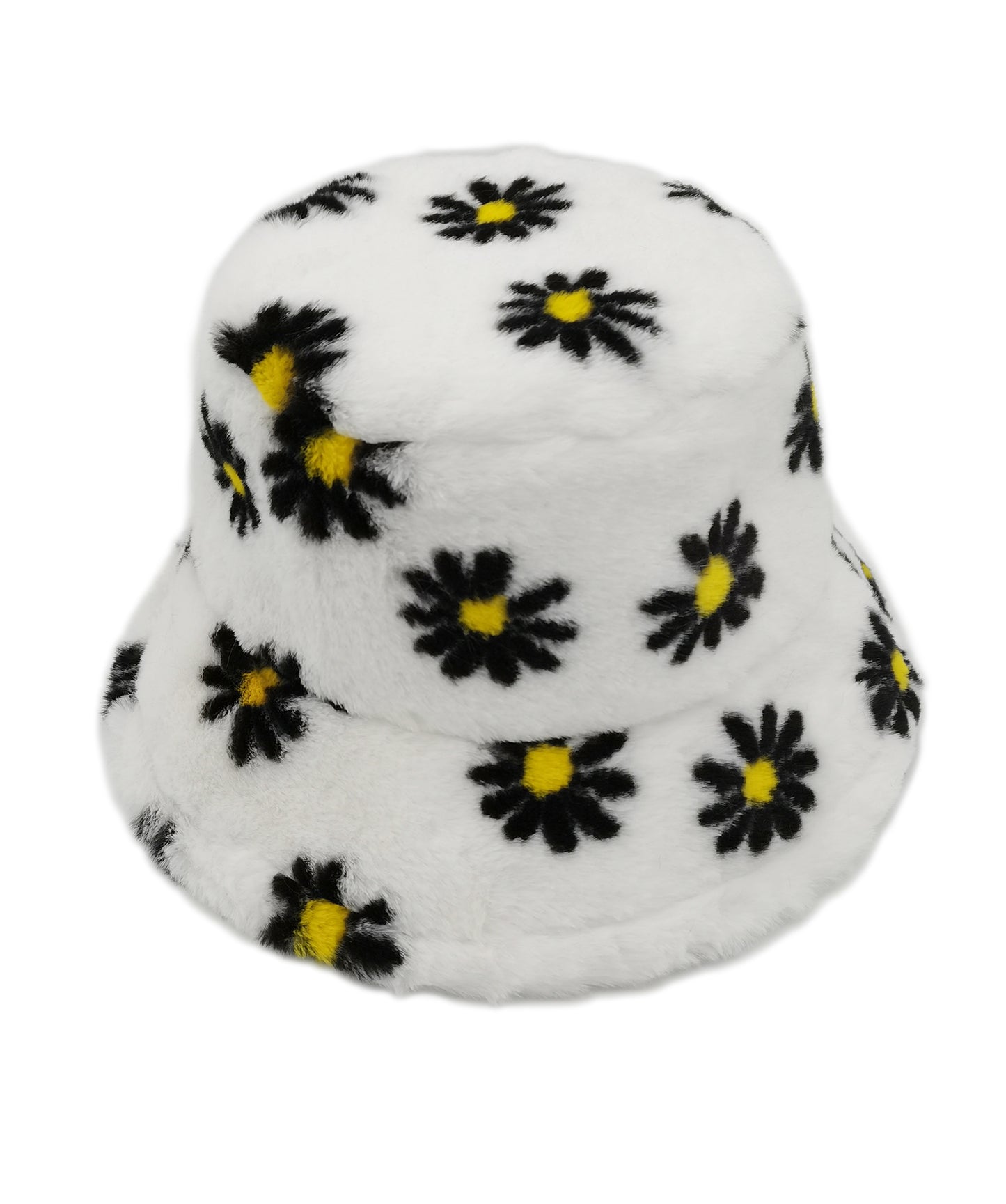 Floral Faux Fur Bucket Hat