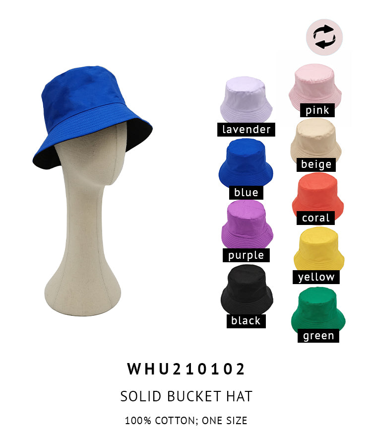 Reversible Solid Bucket Hat