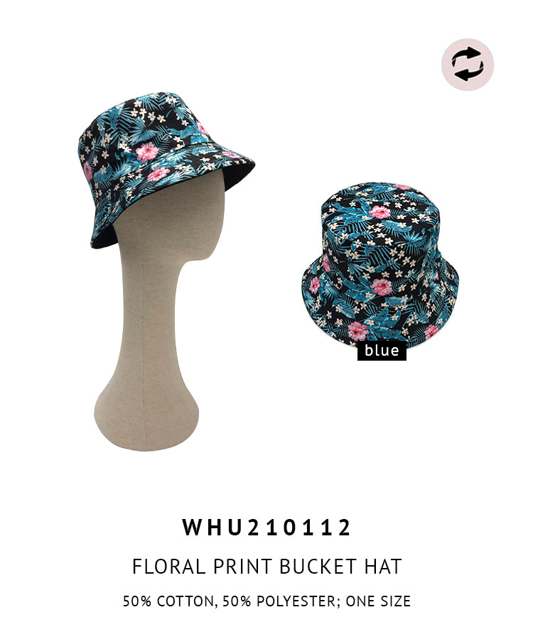 Reversible Floral Print Bucket Hat