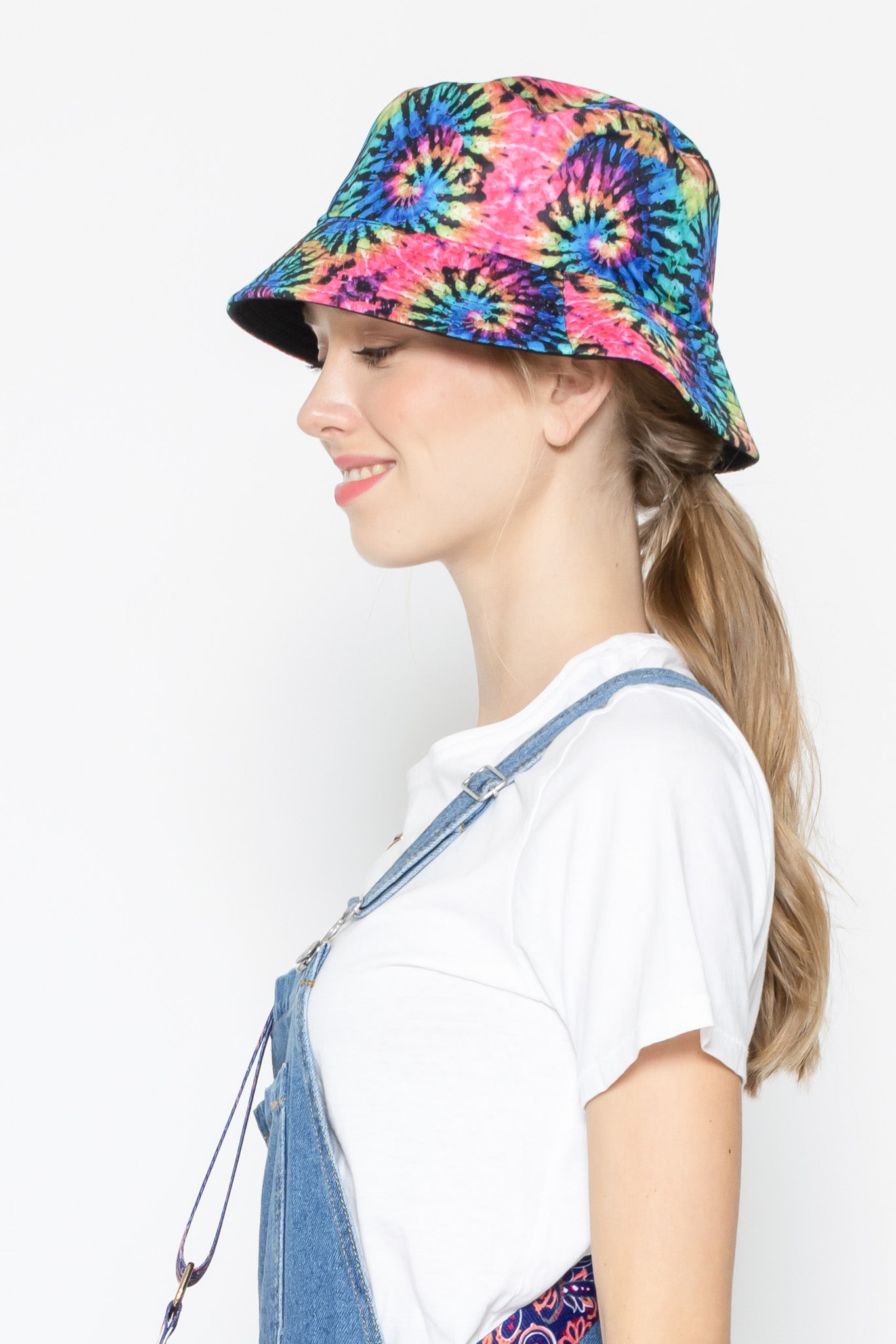 Reversible Tie Dye Print Bucket Hat