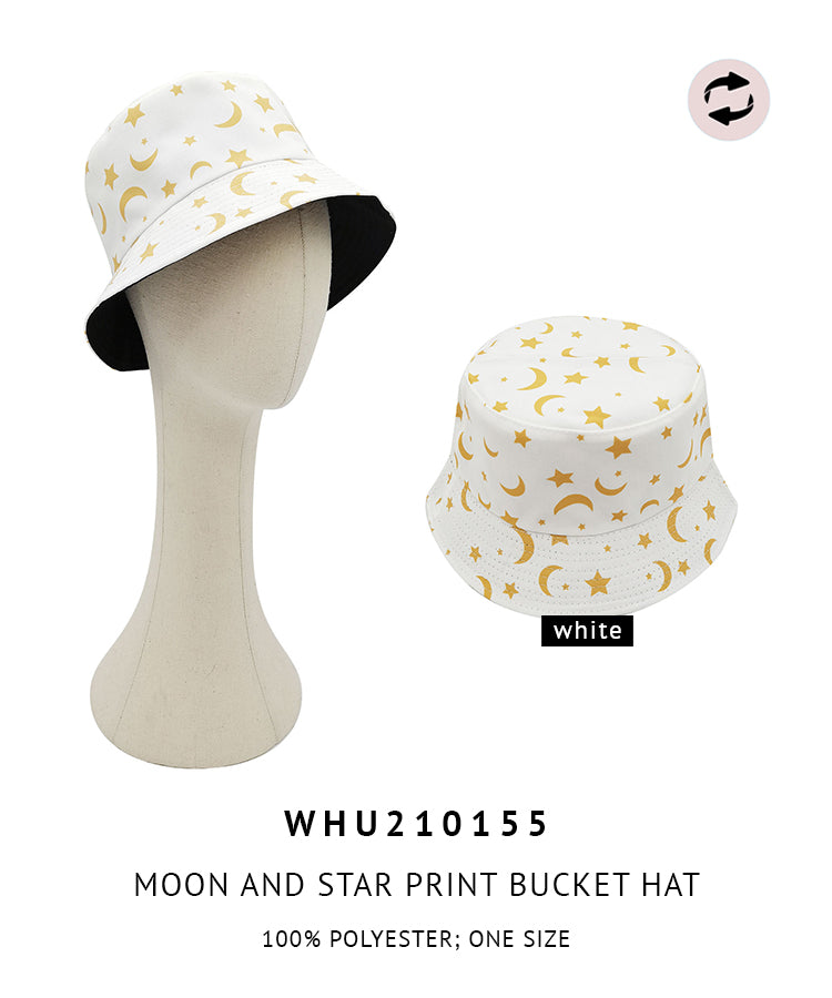 Reversible Moon and Star Print Bucket hat