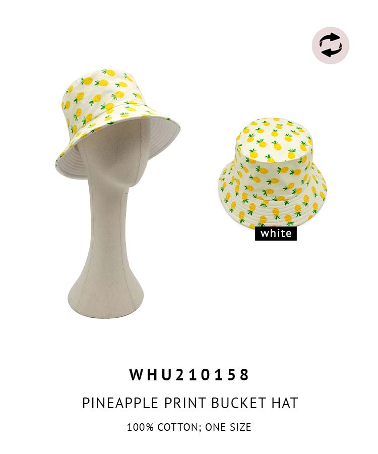 Reversible Pineapple Print Bucket Hat