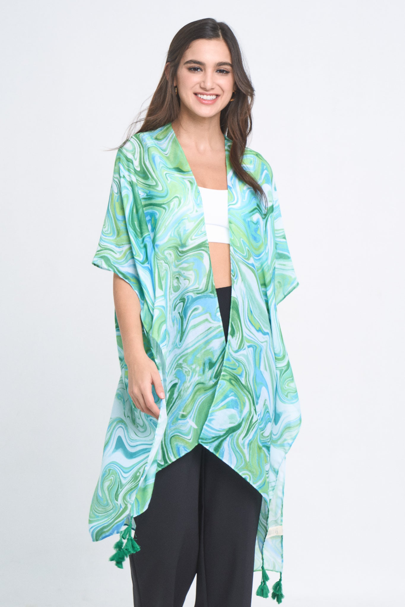 Swirl Print Kimono