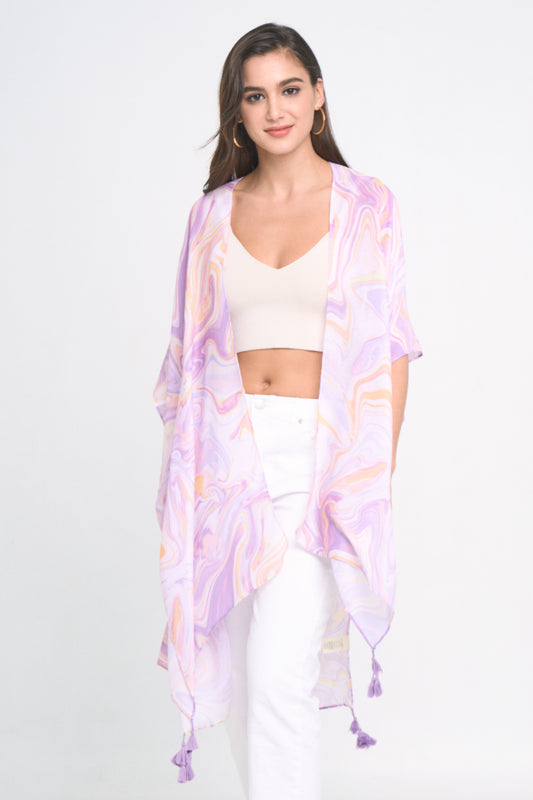 Swirl Print Kimono