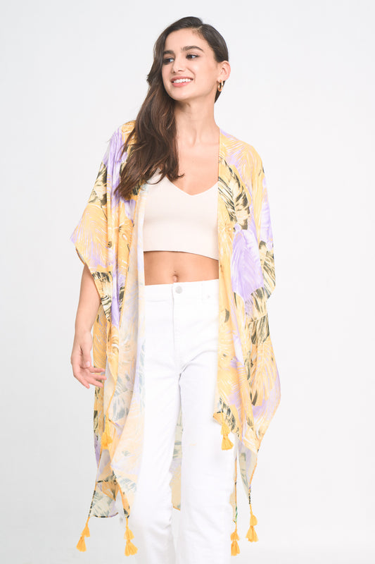 Leaf Print Kimono