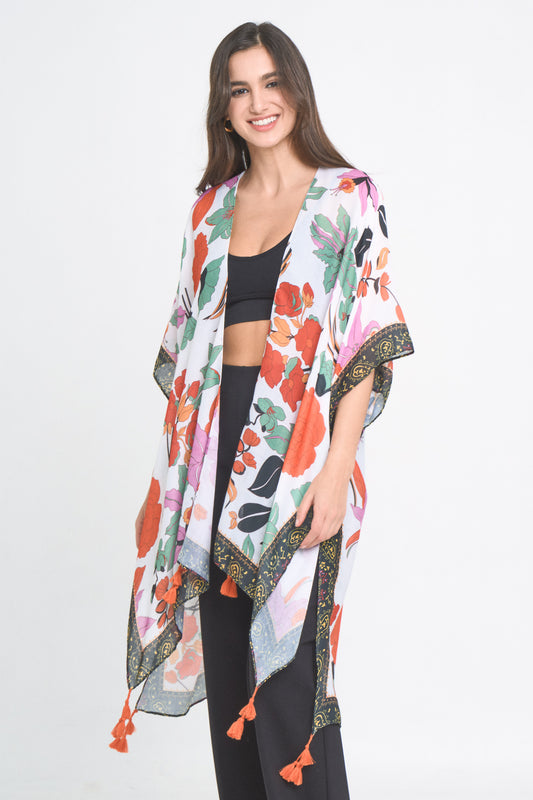 Floral Print Kimono