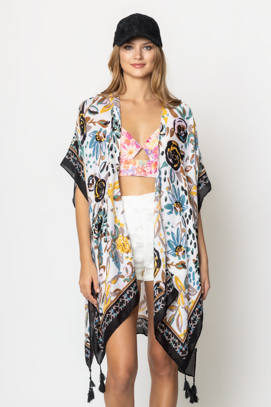 Floral Print Kimono