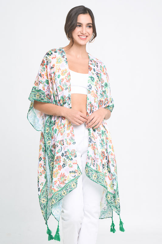 Floral Print Kimono