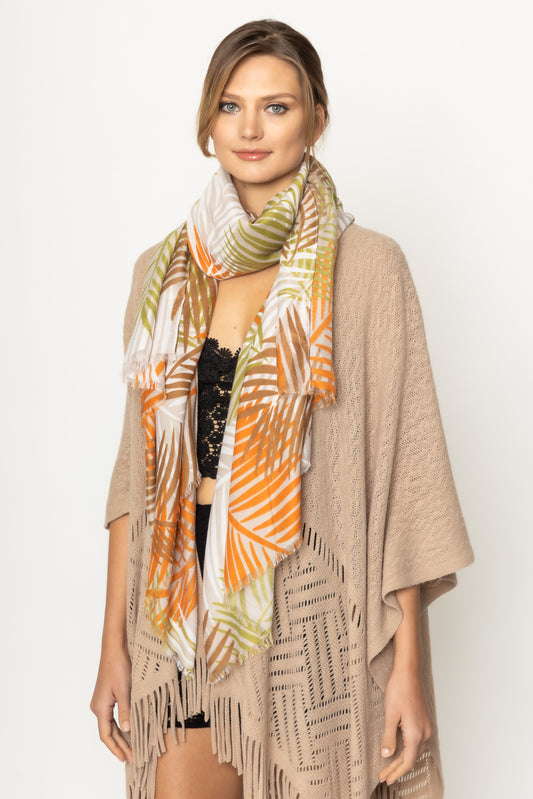 Palm Leaf Print Scarf