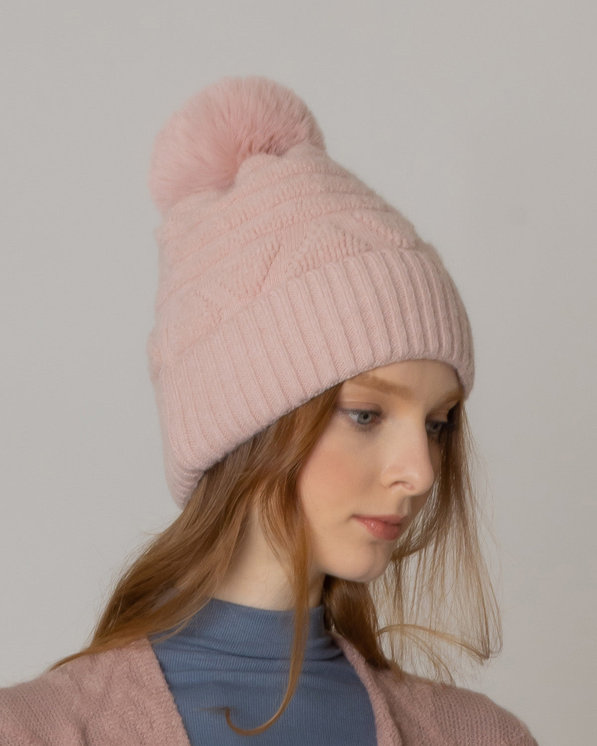 Furry Beanie With Pom