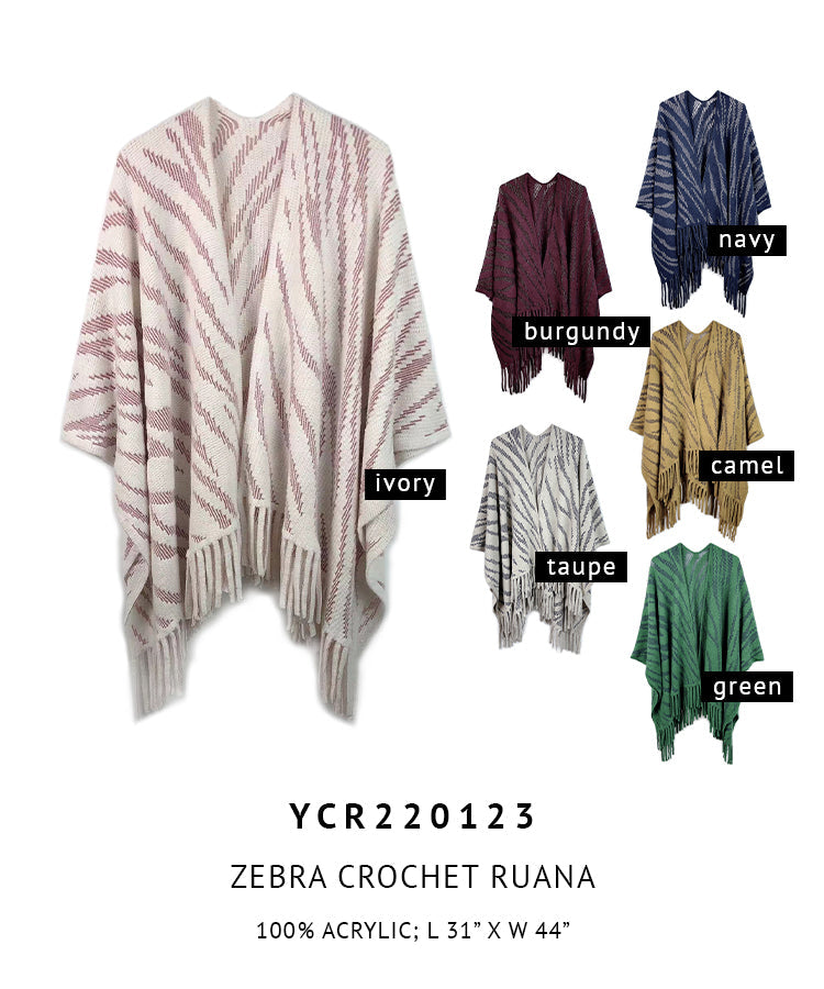 Zebra Crochet Ruana