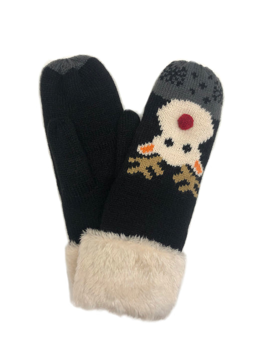 Reindeer Mitten With Faux Fur Cuff